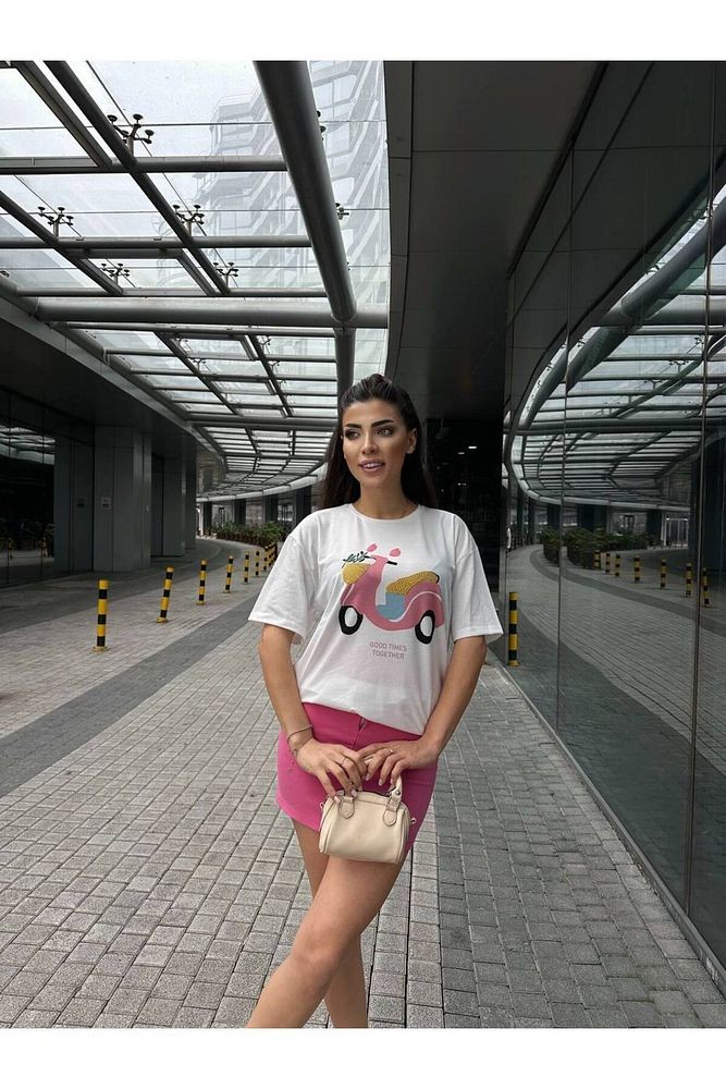 Motorsiklet Baskılı 1.Kalite Pamuklu Rahat Kalıp  T-shirt