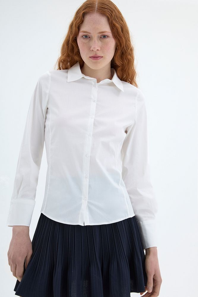 Kadın slimfit gömlek likralı