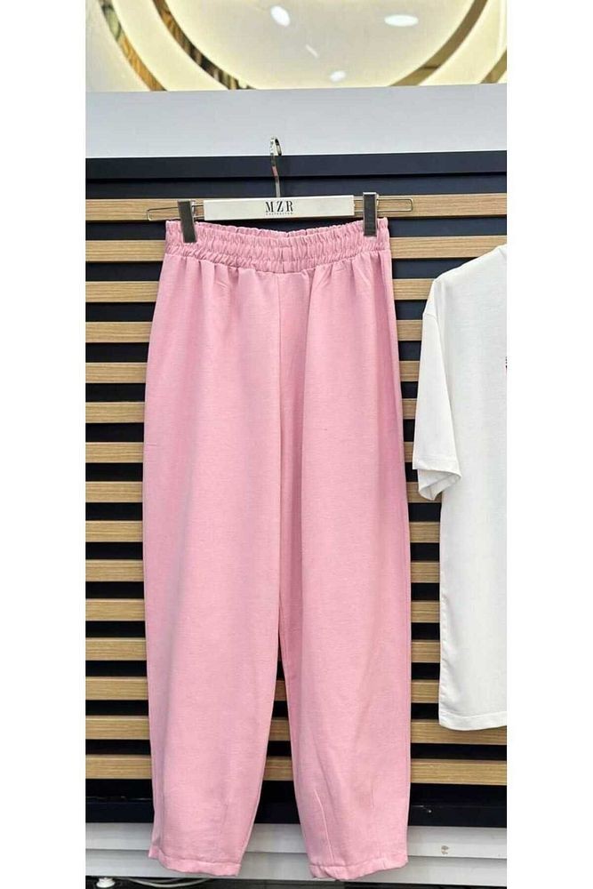 Pantolon Keten Pembe