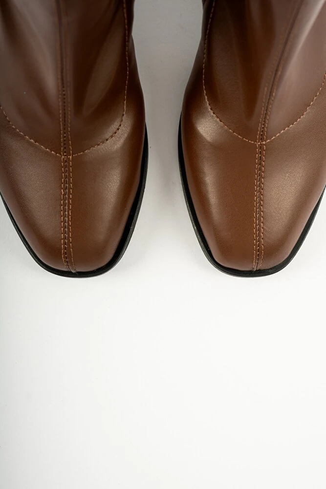 Pensa Kısa Topuklu Streç Bot- KAHVERENGİ