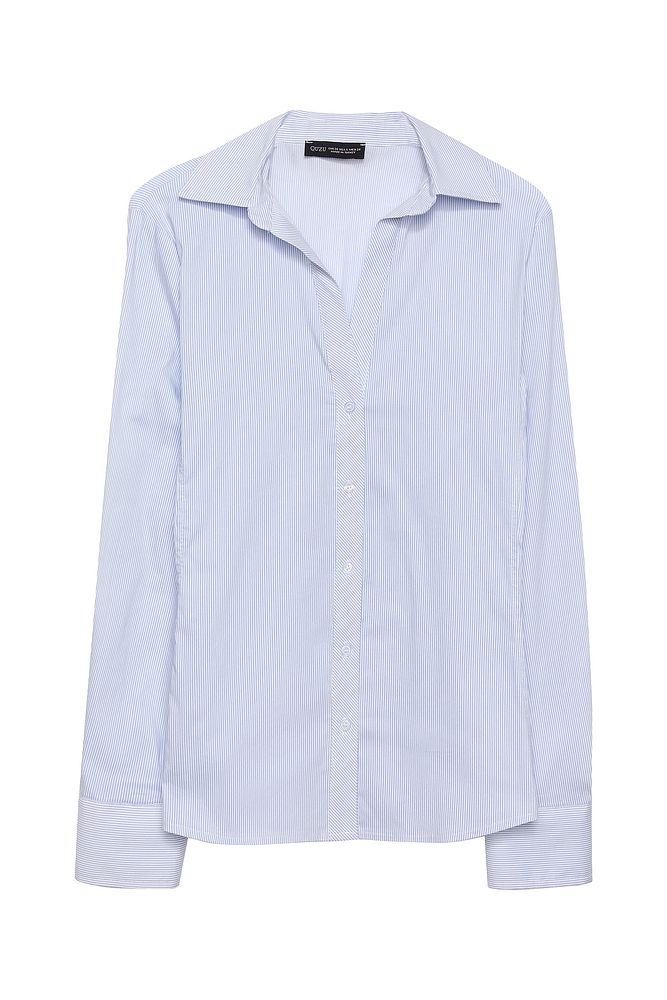 Slim Çizgili Gömlek Mavi