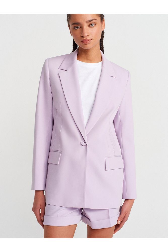 60764 Vücuda Oturan Blazer-Lila