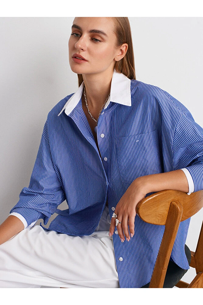 50527 Kontrast Gömlek-Mavi