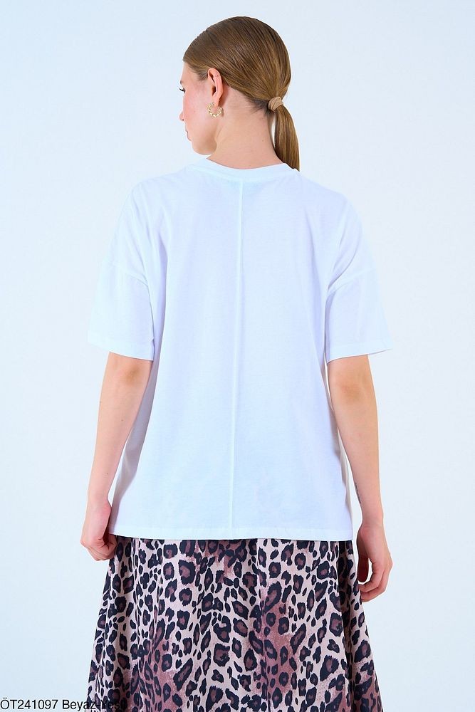 MİRROR T-shirt-Beyaz-yeşil