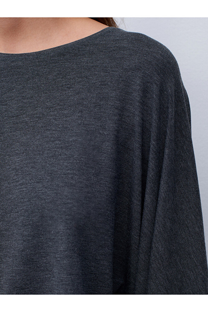 32270 Kayık Yaka Yarasa Kollu Top-K.Antrasit