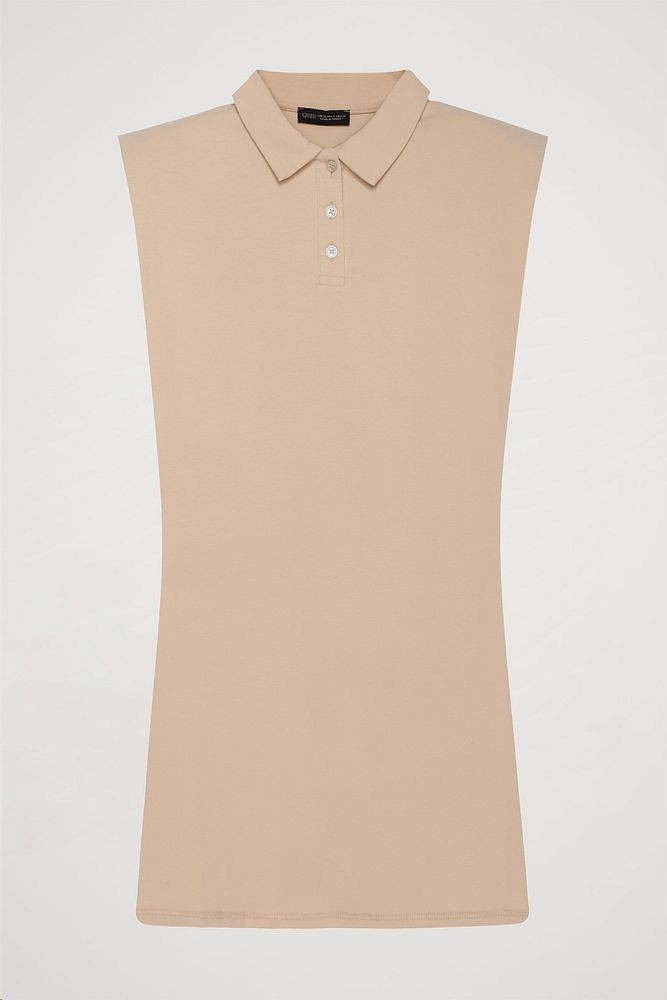 Polo Yaka Vatkalı Mini Elbise Siyah