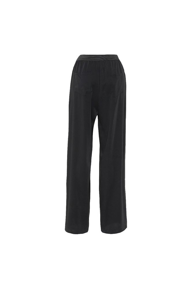 Beli Etiket Aksesuarlı Bol Paça Pantolon - Siyah