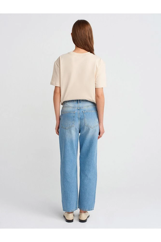 71350 Tint Yıkama Relax Denim Pantolon-Açık Mavi