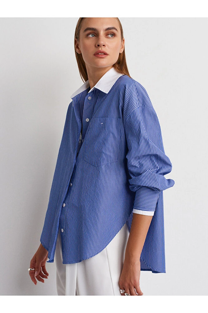 50527 Kontrast Gömlek-Mavi