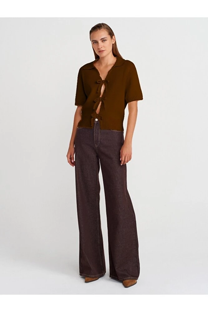 10809 Fiyonklu Triko Top-Coffee - Coffee