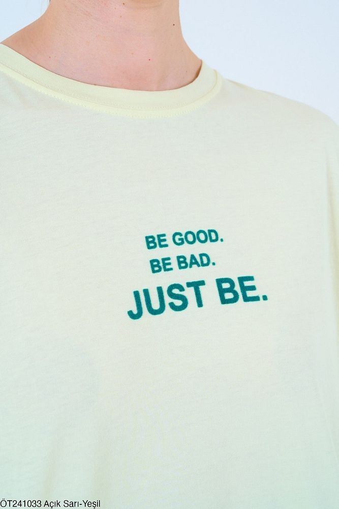 Just Be T-Shirt-Açık Sarı-Yeşil
