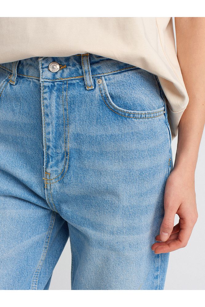 71350 Tint Yıkama Relax Denim Pantolon-Açık Mavi