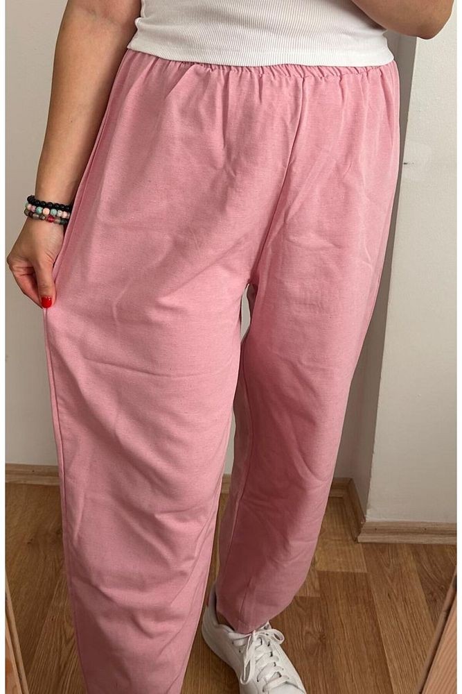 Pantolon Keten Pembe