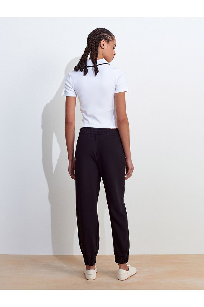 71608 Manşetli Jogger Pantolon-Siyah