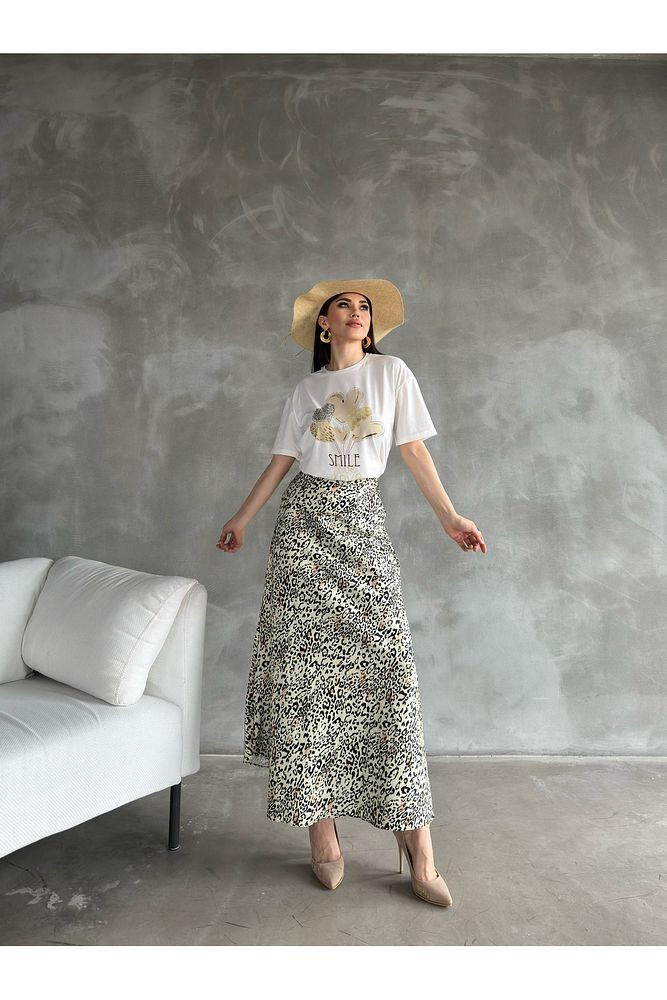 Taşlı Baskılı T-Shirt