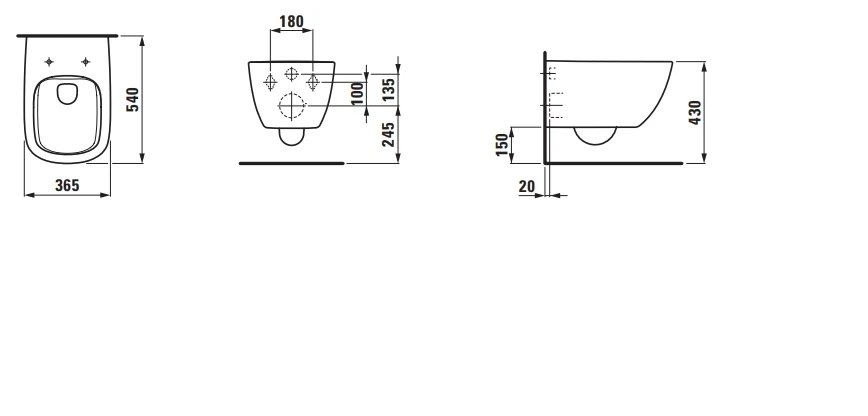 H8208020000001 PALOMBA COLLECTION/INO Asma Klozet Kanalsız Beyaz 