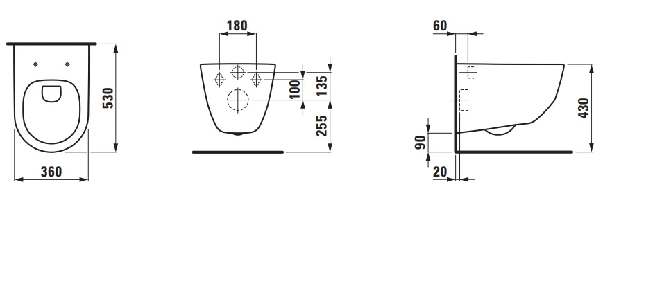H8209660000001 PRO Asma Klozet Kanalsız 530x360 Beyaz