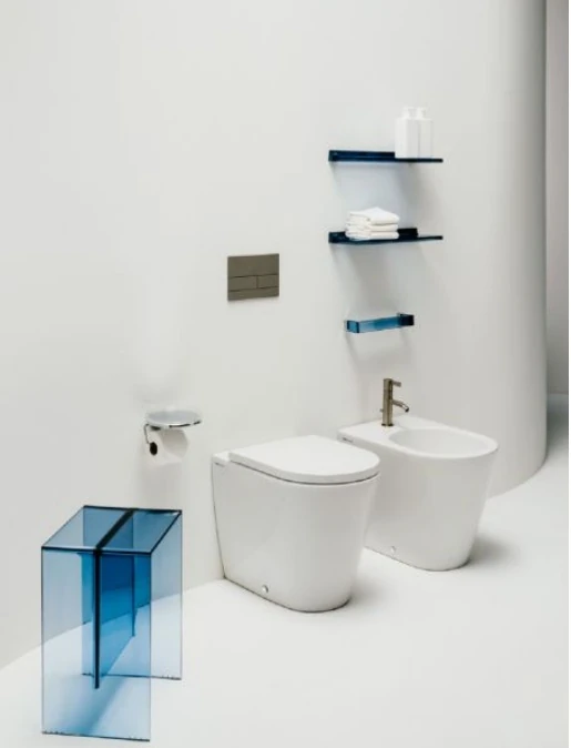 H3843320040001 KARTELL Tuvalet Kağıtlığı Disk Raflı (Şeffaf Kristal) Krom