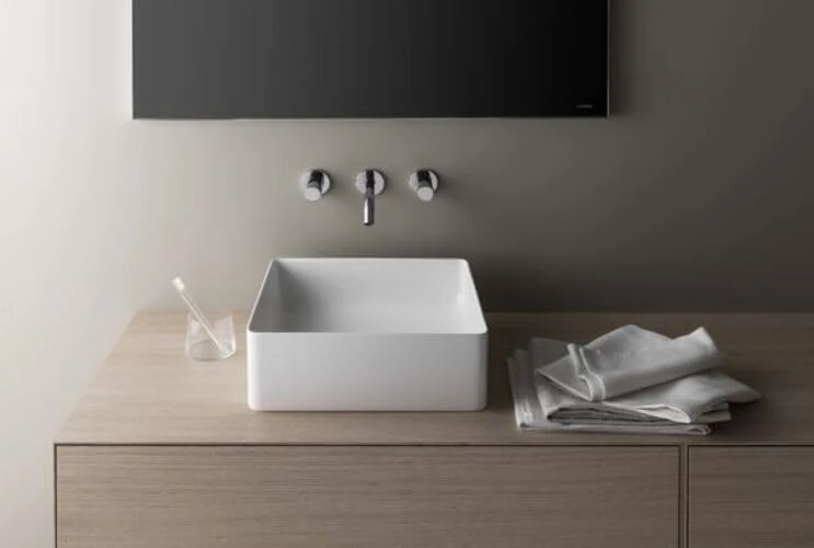 H8114337571121 LIVING Kare Çanak Lavabo 360x360 mm Mat Beyaz