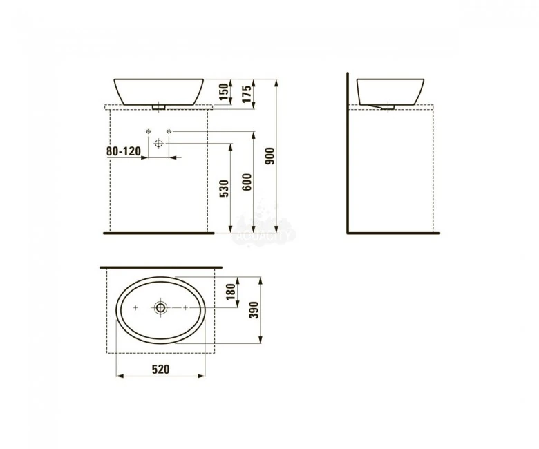 H8129640001121 PRO Çanak Lavabo 520x390 mm Beyaz 