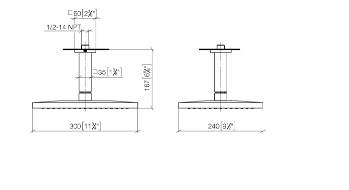 28775980-33 Rain Shower Tavandan 300x240 mm Mat Siyah 