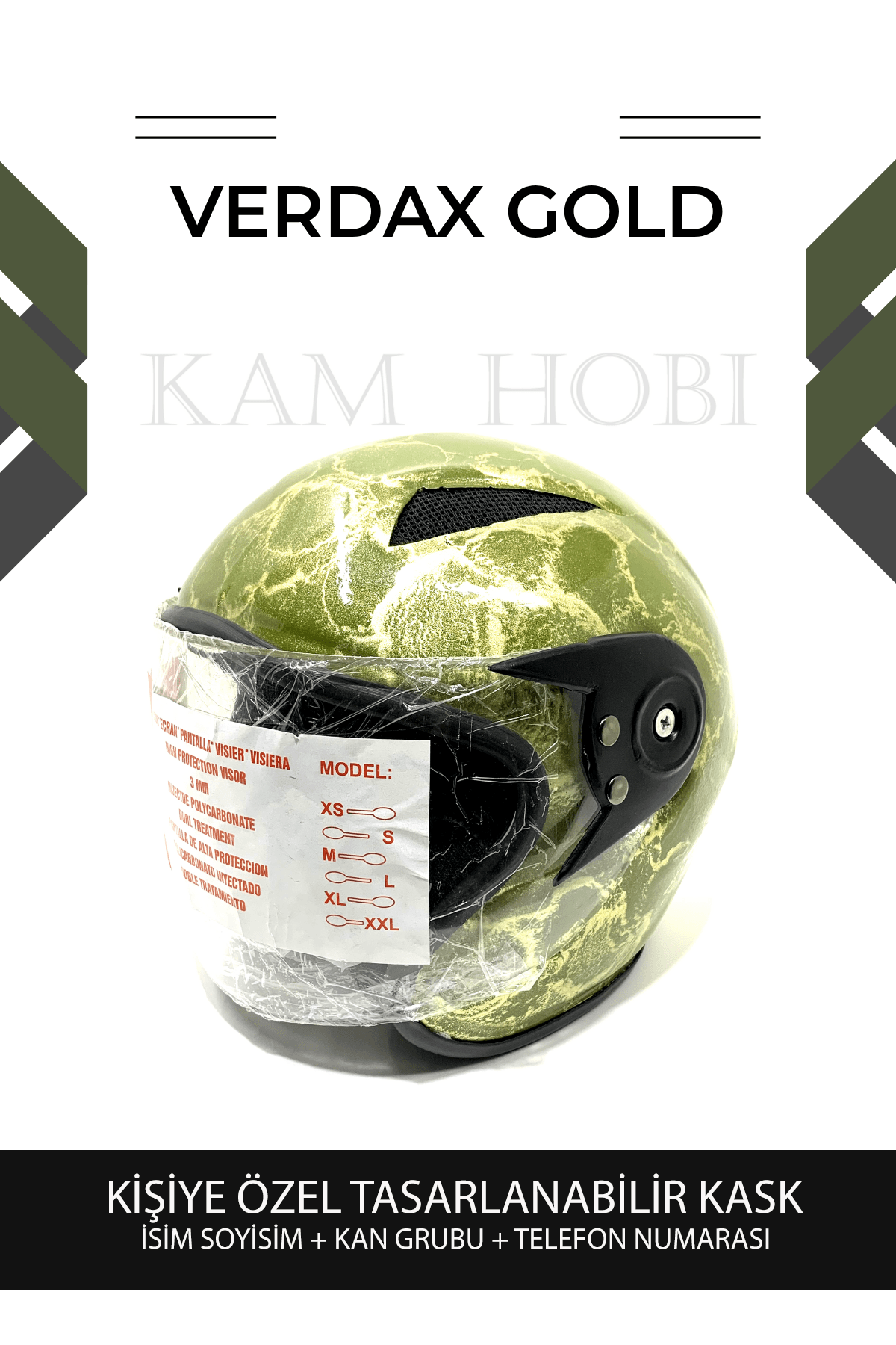 Kişiye Özel Tasarlanabilir Çocuk Kask VERDAX GOLD MODEL