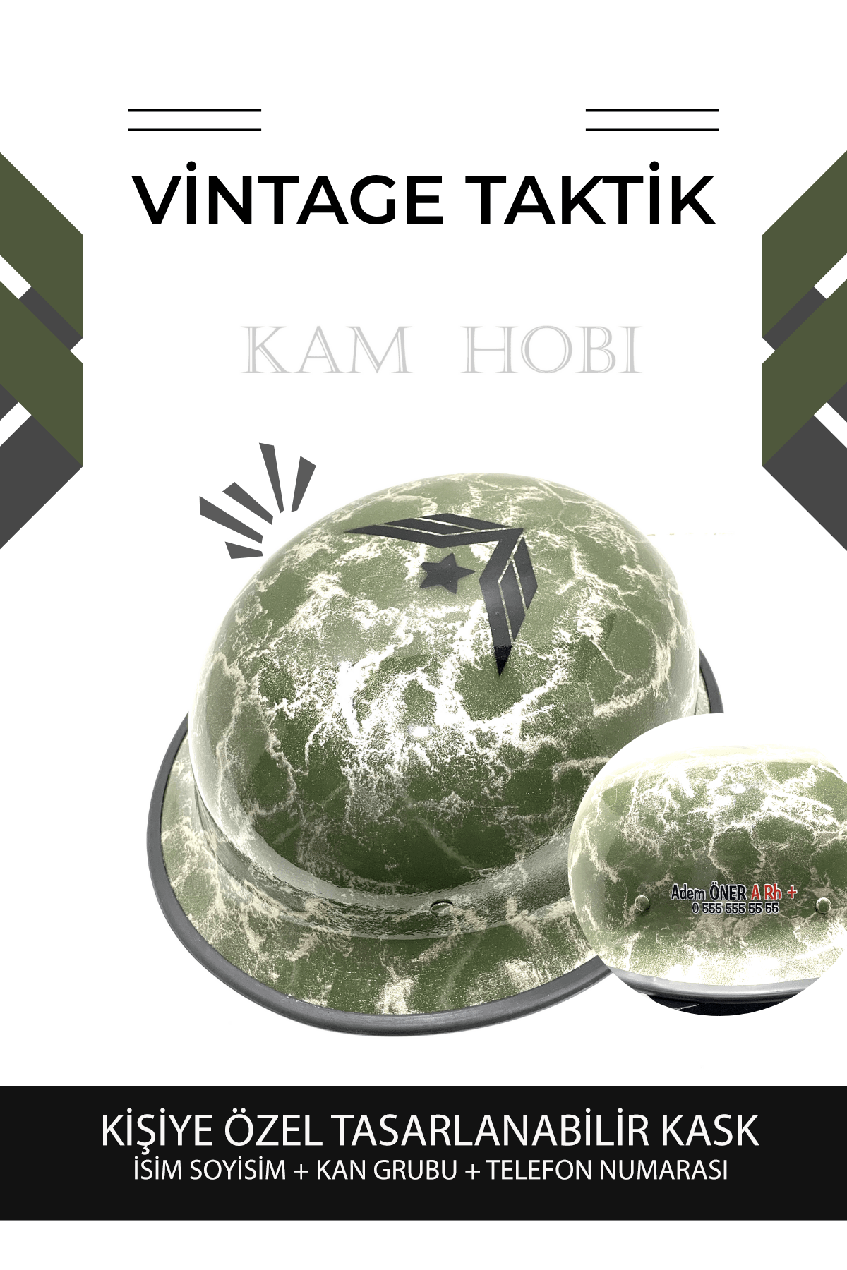 Kişiye Özel Tasarlanabilir Kask VİNTAGE TAKTİK MODEL