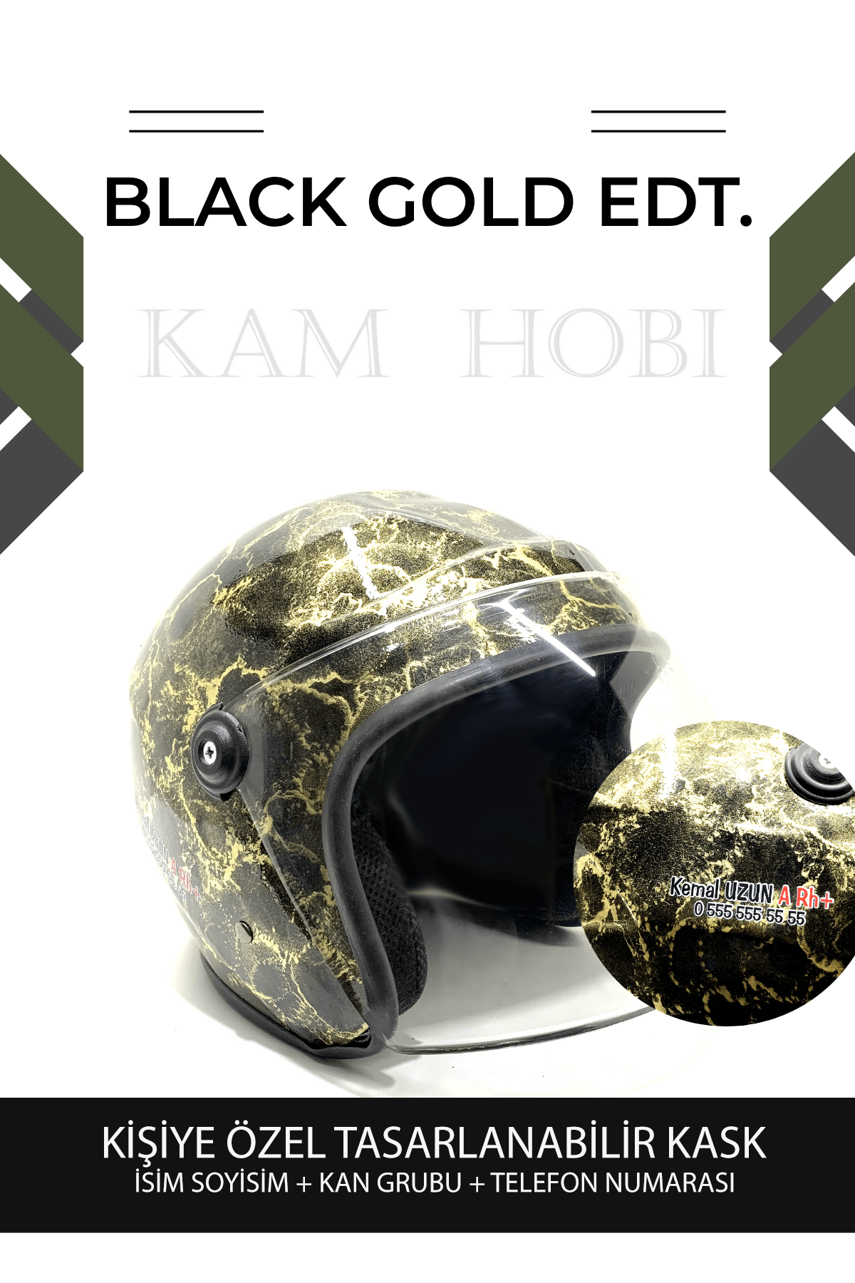 Kişiye Özel Tasarlanabilir Kask BLACK GOLD EDİTİON MODEL