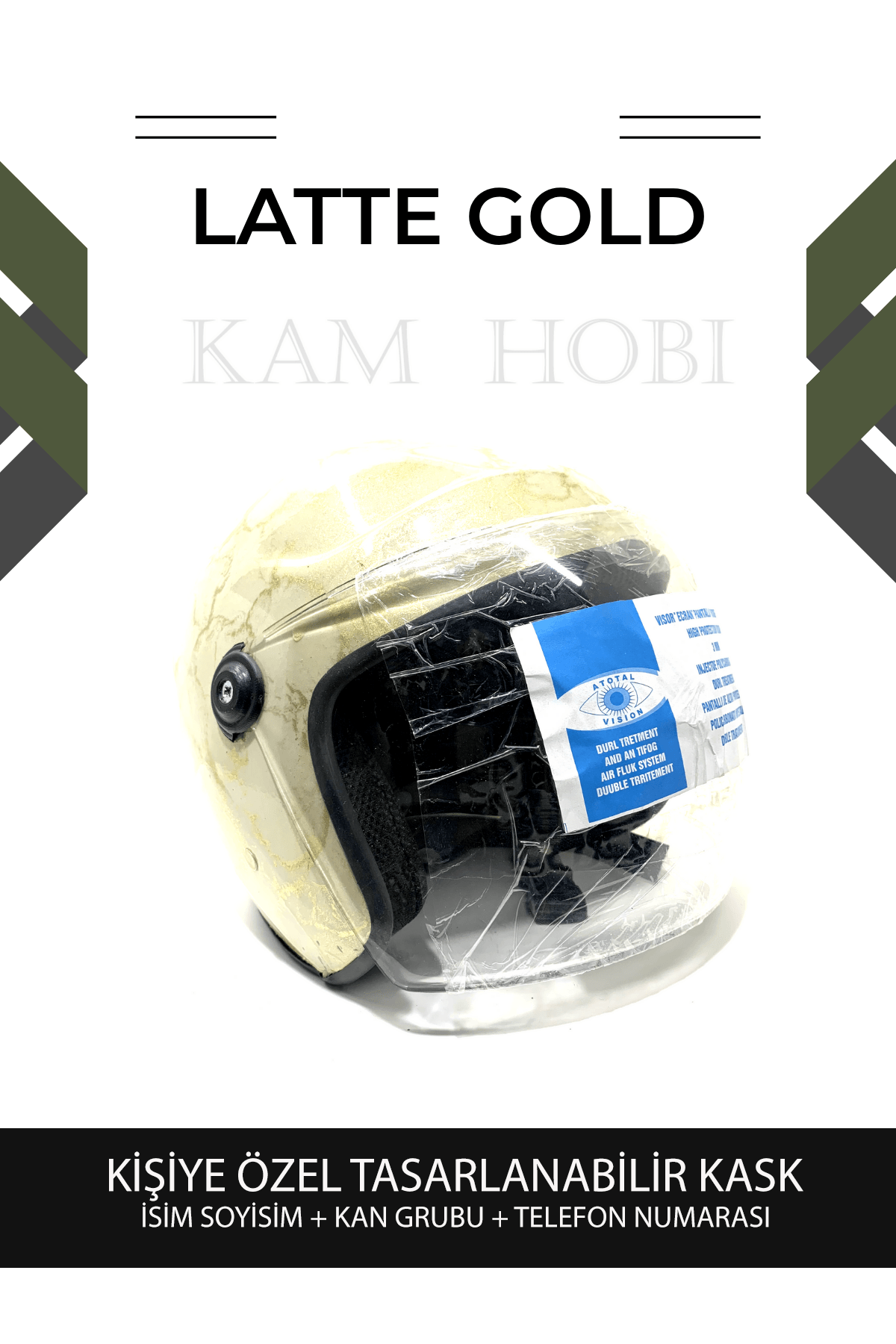 Kişiye Özel Tasarlanabilir Kask LATTE GOLD MODEL
