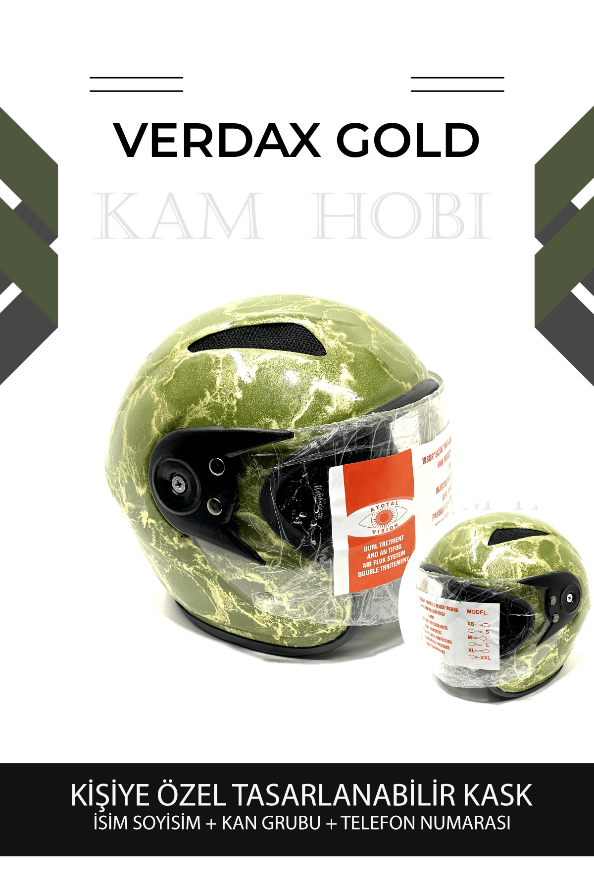 Kişiye Özel Tasarlanabilir Çocuk Kask VERDAX GOLD MODEL