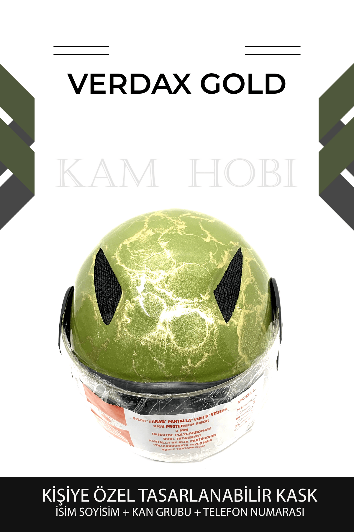 Kişiye Özel Tasarlanabilir Çocuk Kask VERDAX GOLD MODEL