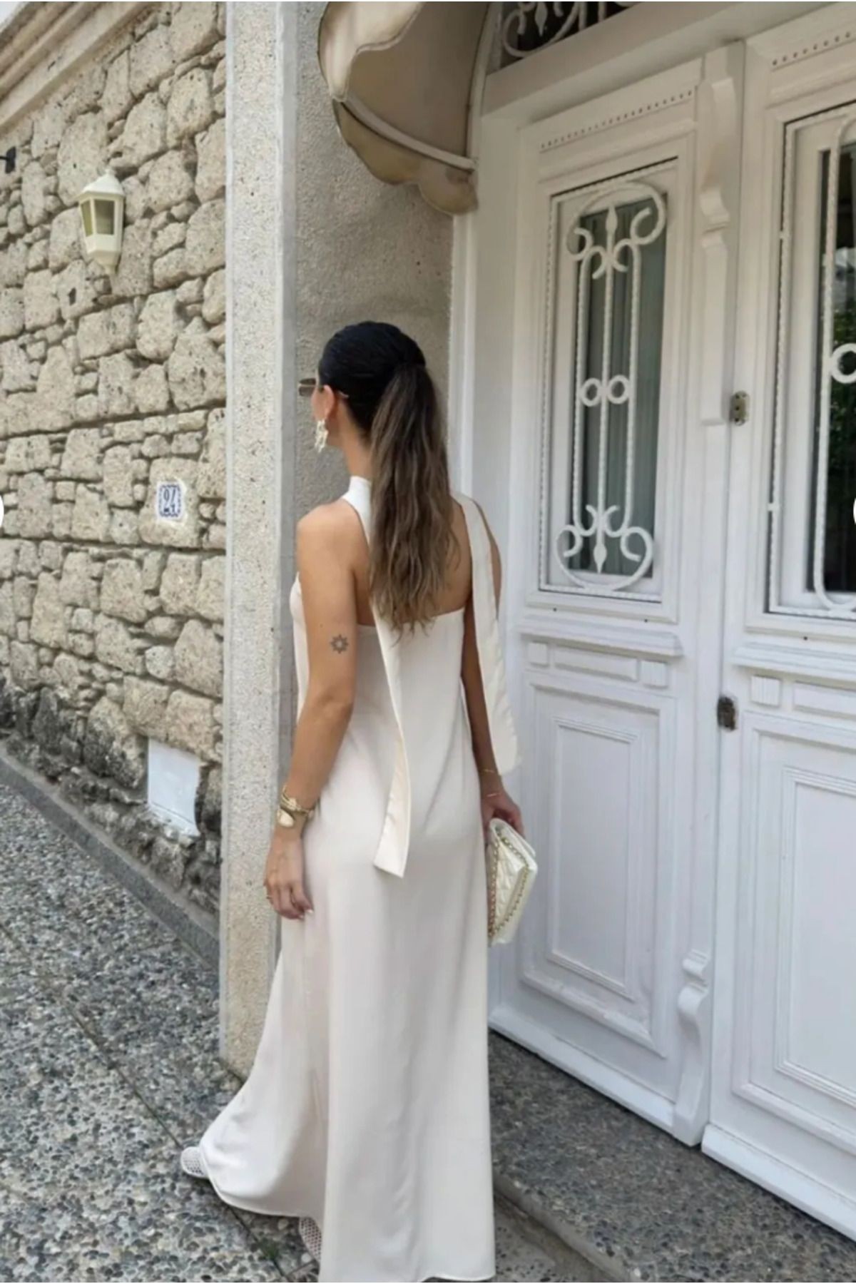 Desenli Straplez Elbise