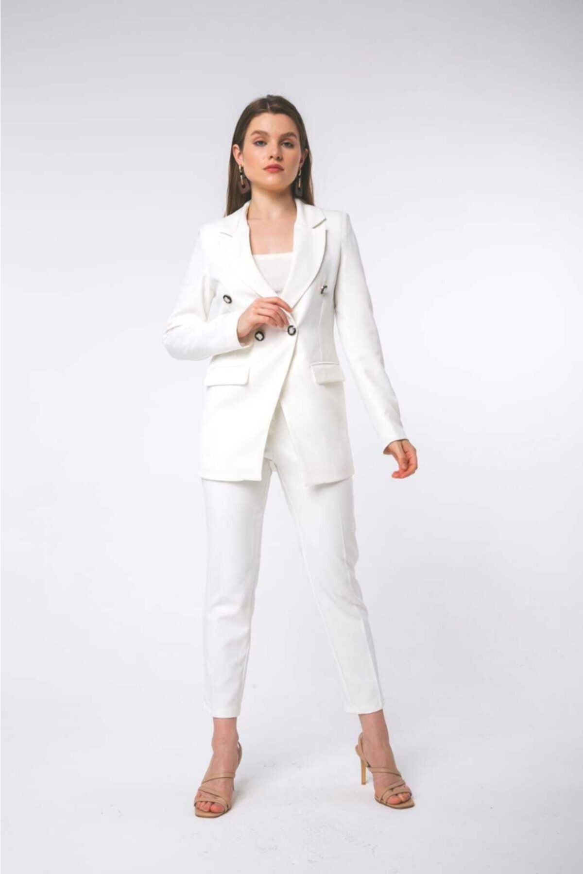 Düğme Detaylı Blazer Kadın Ceket