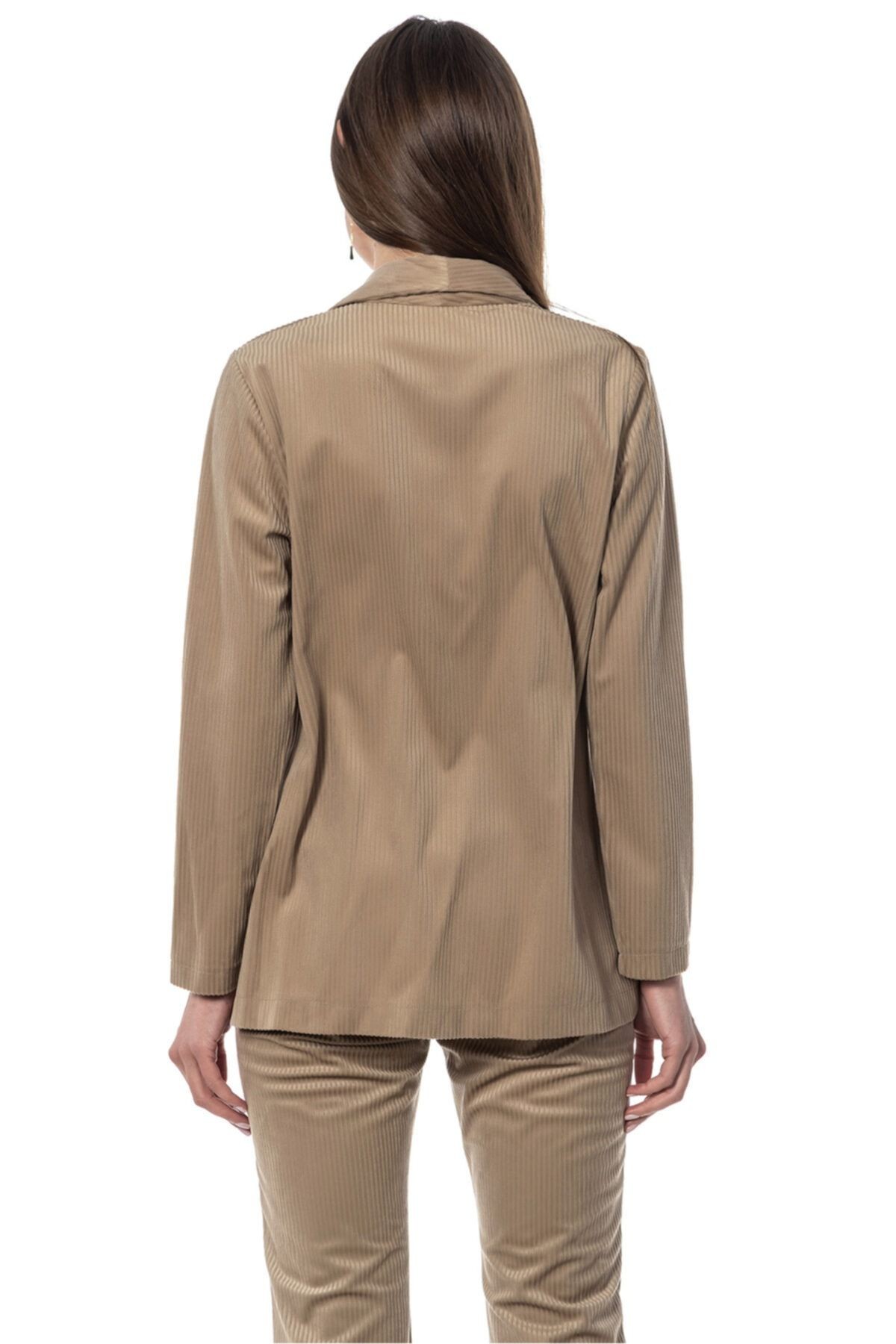 Fitilli Kadife Blazer Kadın Ceket