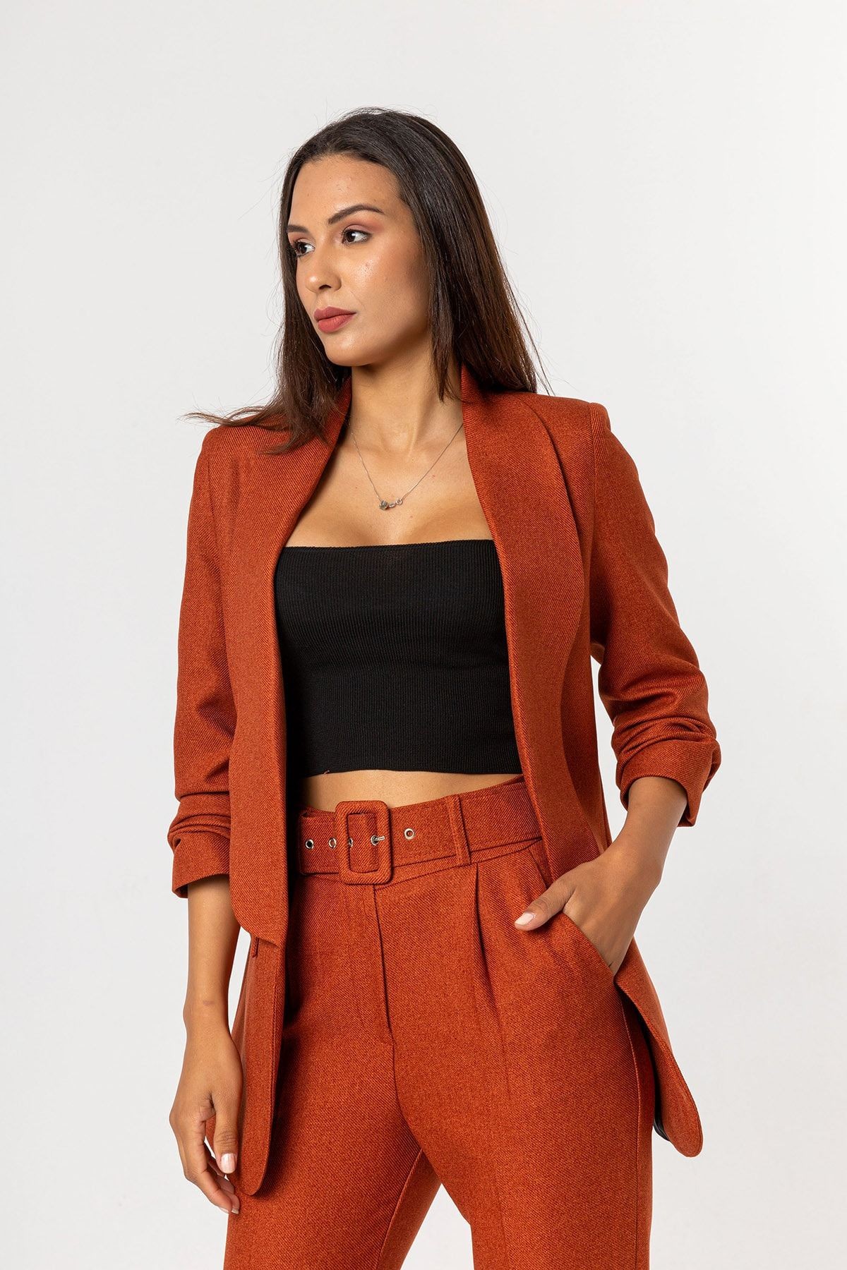 Kolu Büzgülü Blazer Ceket