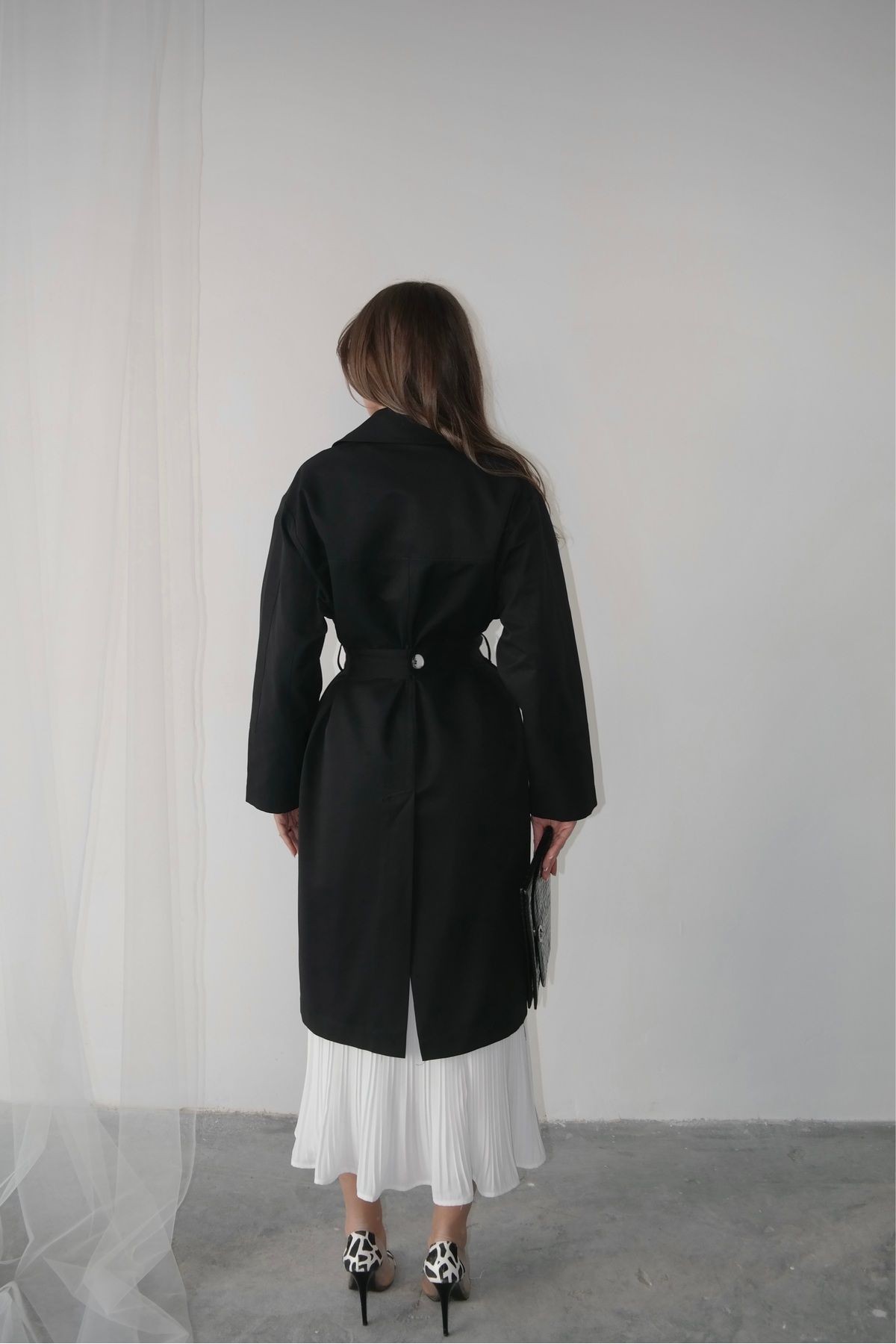 Gabardin Düğmeli Trençkot