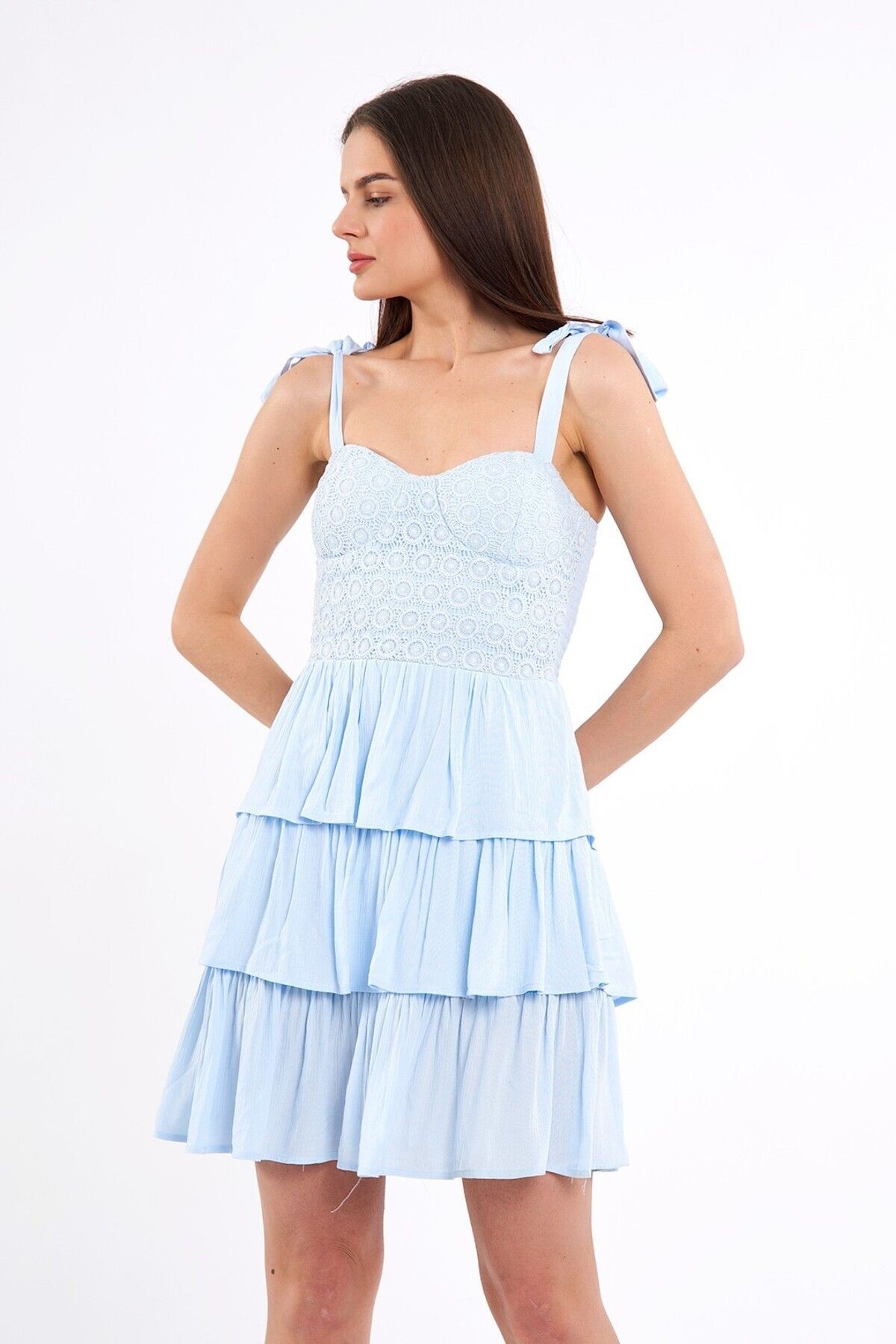 Desenli Mini Elbise