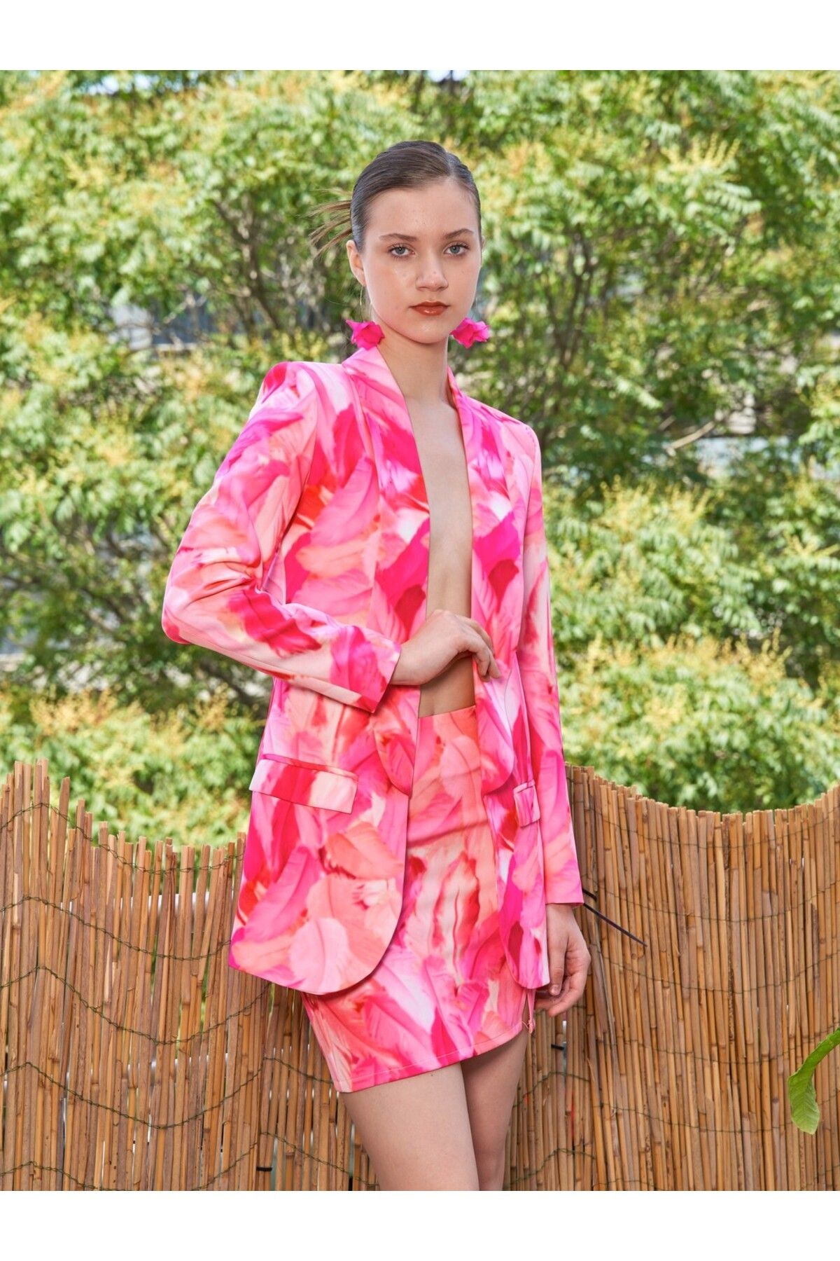 Pembe Tüy Desenli Limited Edition Ceket