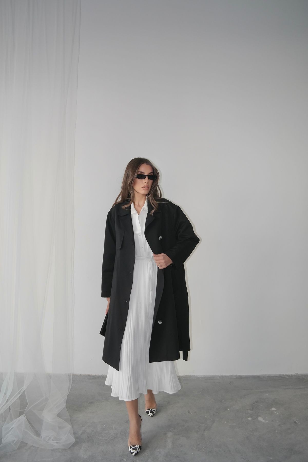 Gabardin Düğmeli Trençkot