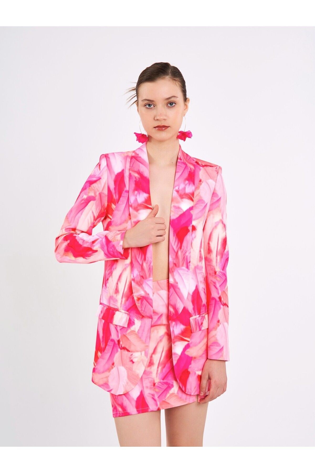 Pembe Tüy Desenli Limited Edition Ceket