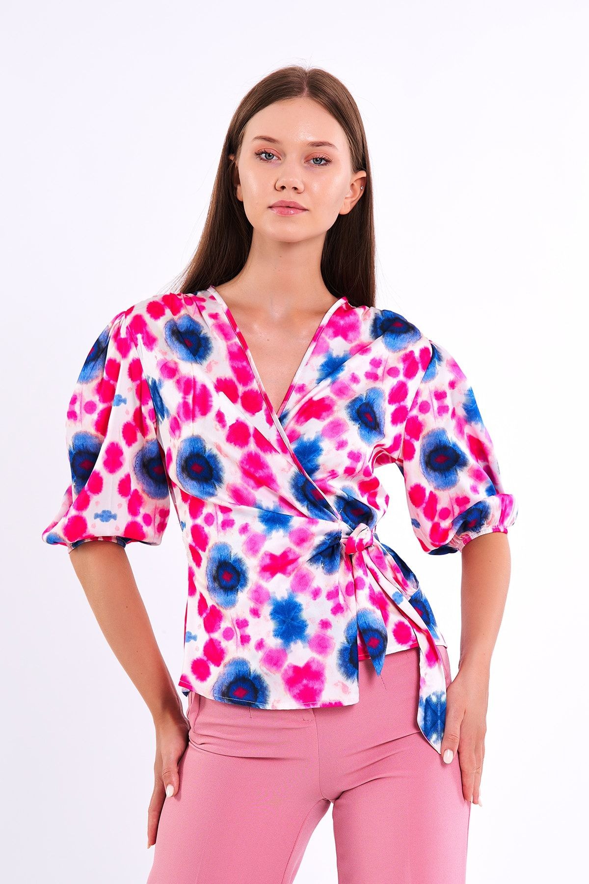 DESENLİ BLUZ - Pembe