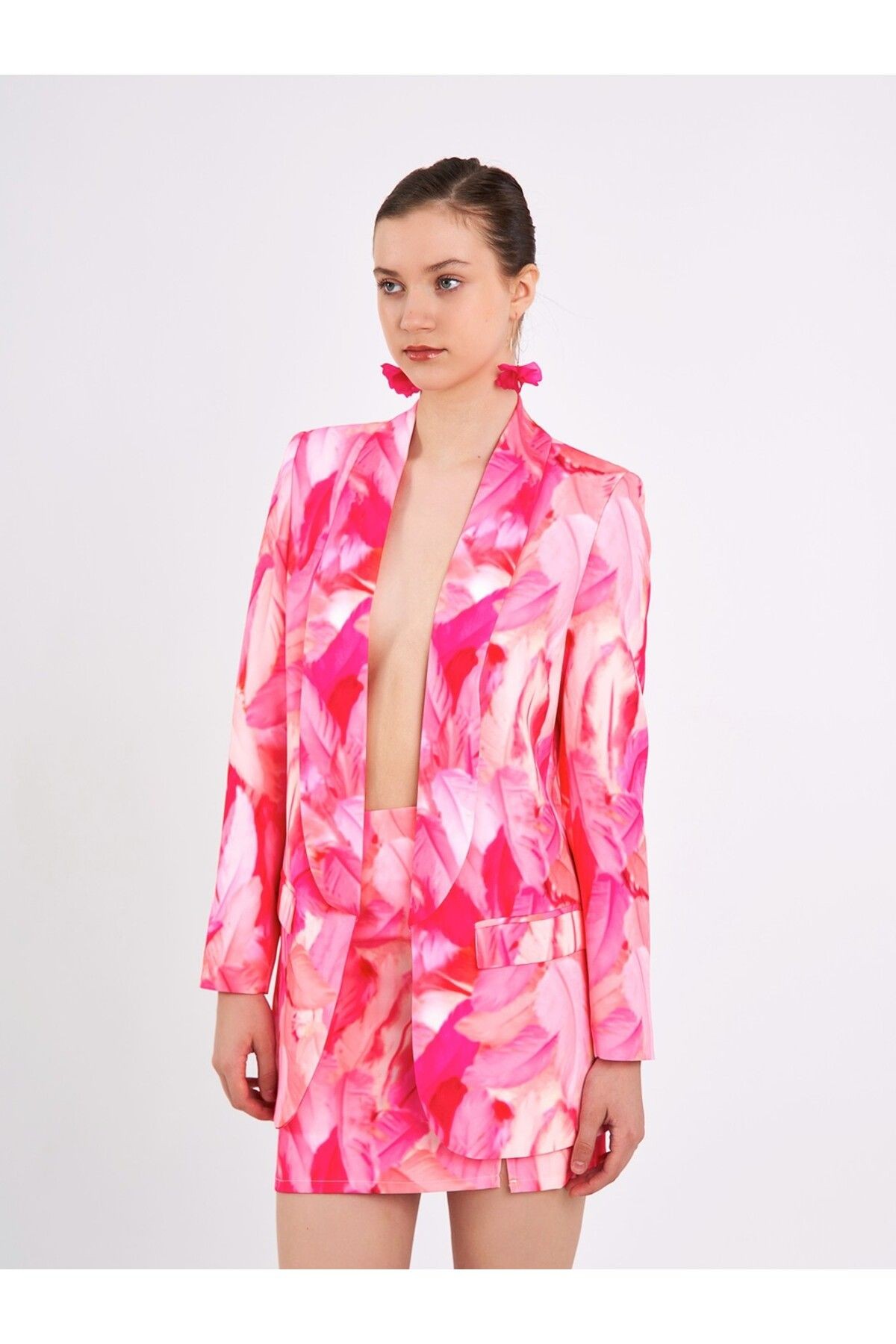 Pembe Tüy Desenli Limited Edition Ceket