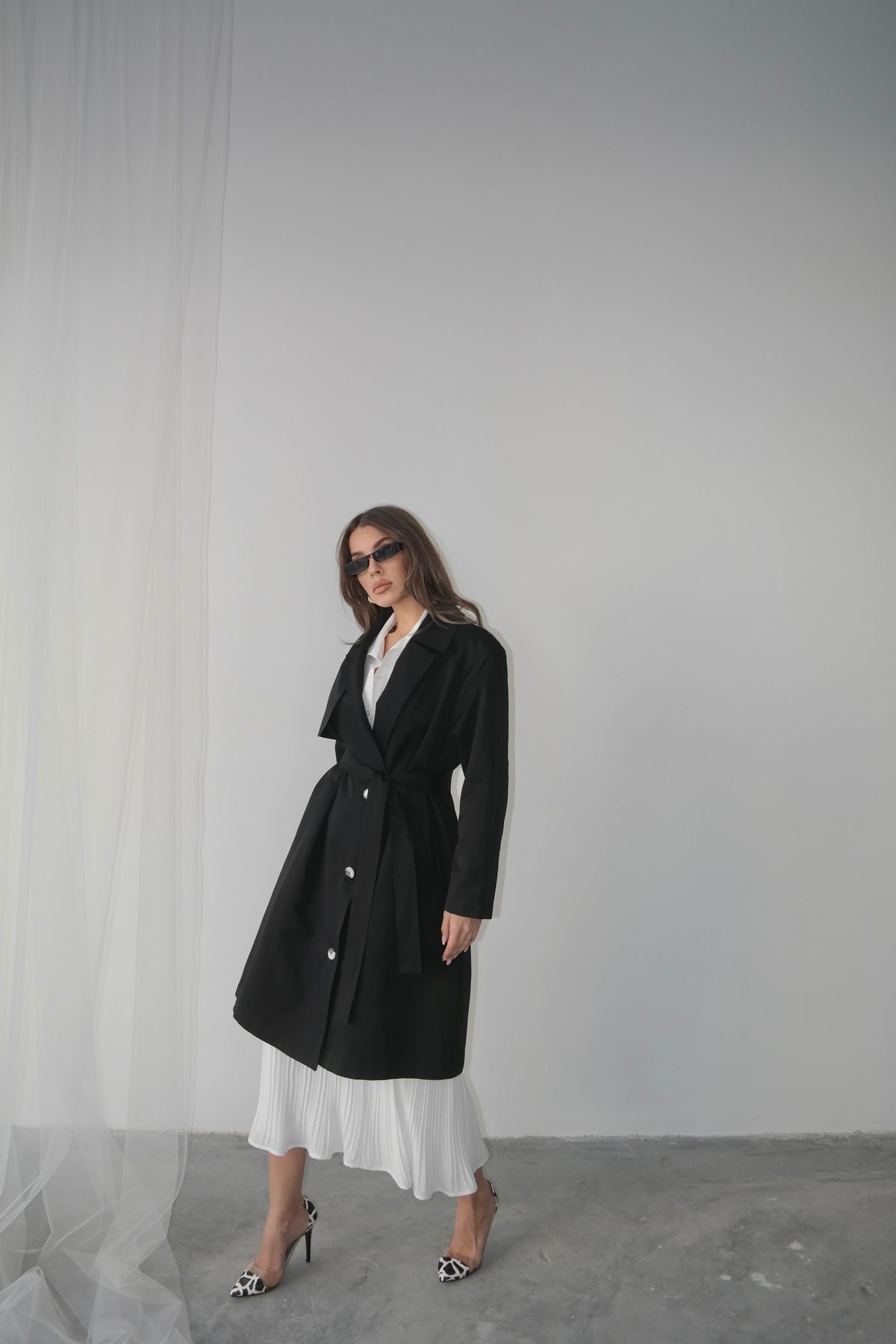 Gabardin Düğmeli Trençkot