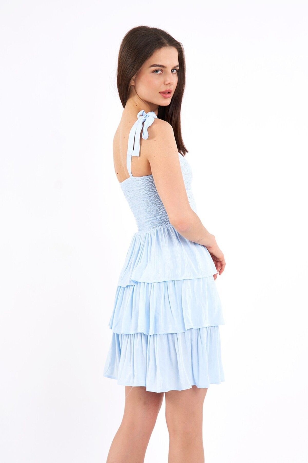 Desenli Mini Elbise