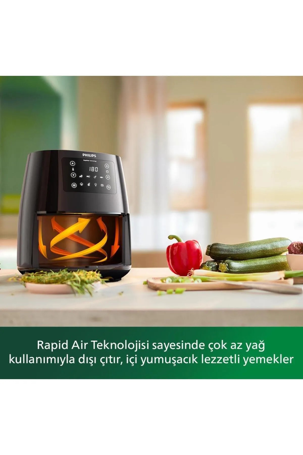 Philips 3000 Serisi L Airfryer  HD9243/90  4.1L Kapasiteli Airfryer Hazne, Siyah,