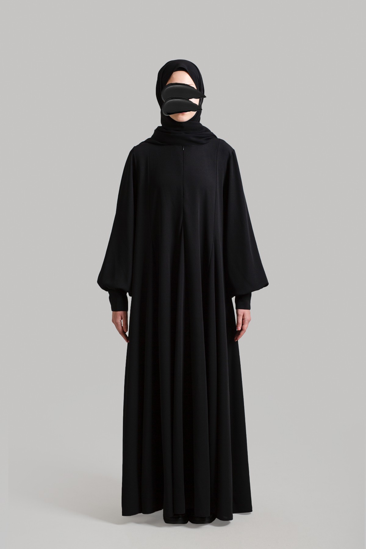 Prenses Model Kloş Ferace - Siyah