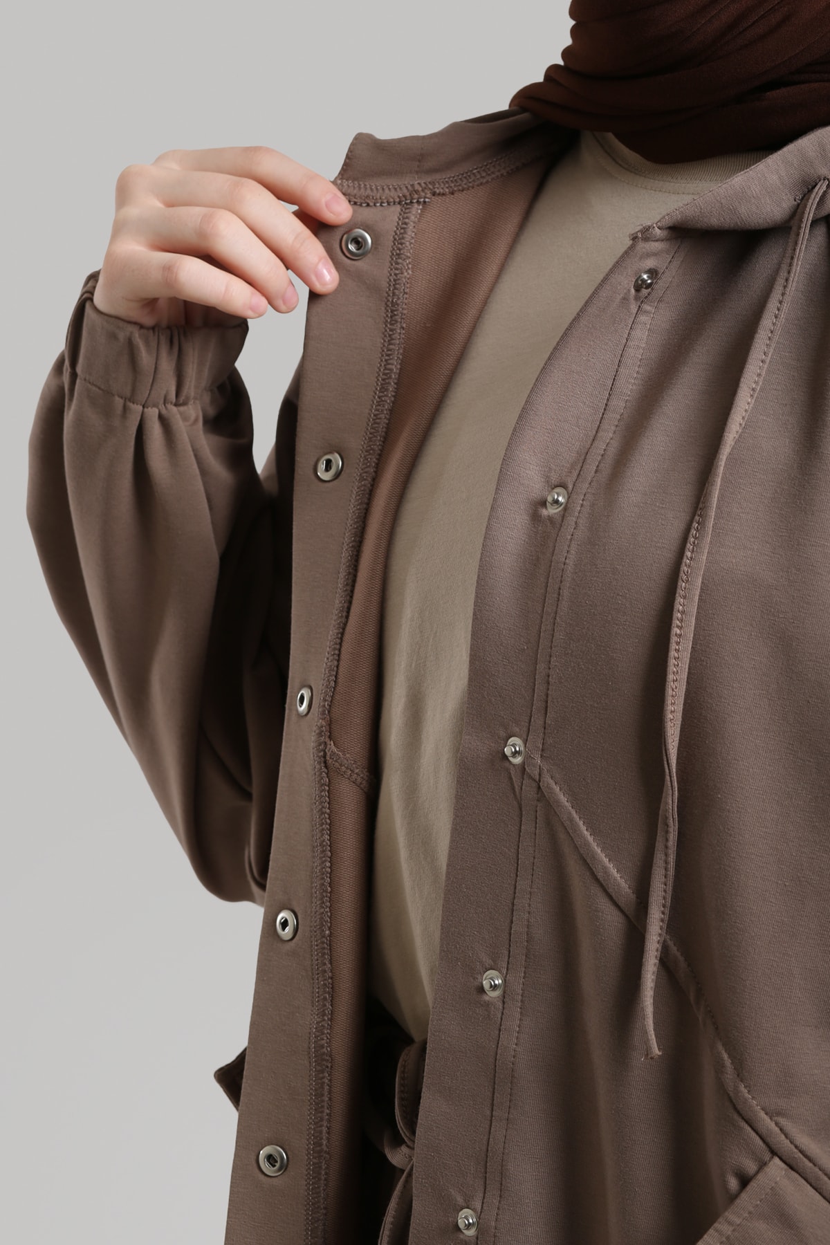 Çıtçıtlı Bomber Sweatshirt