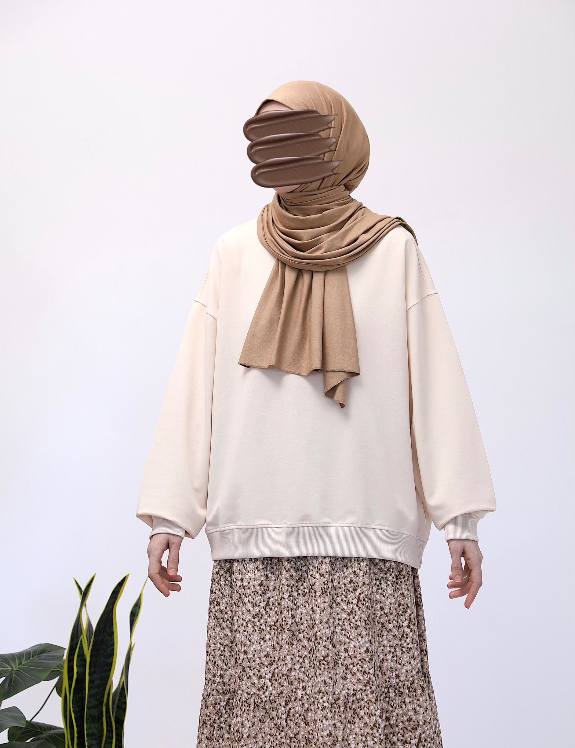 Basic Sweatshirt - Kırık Beyaz