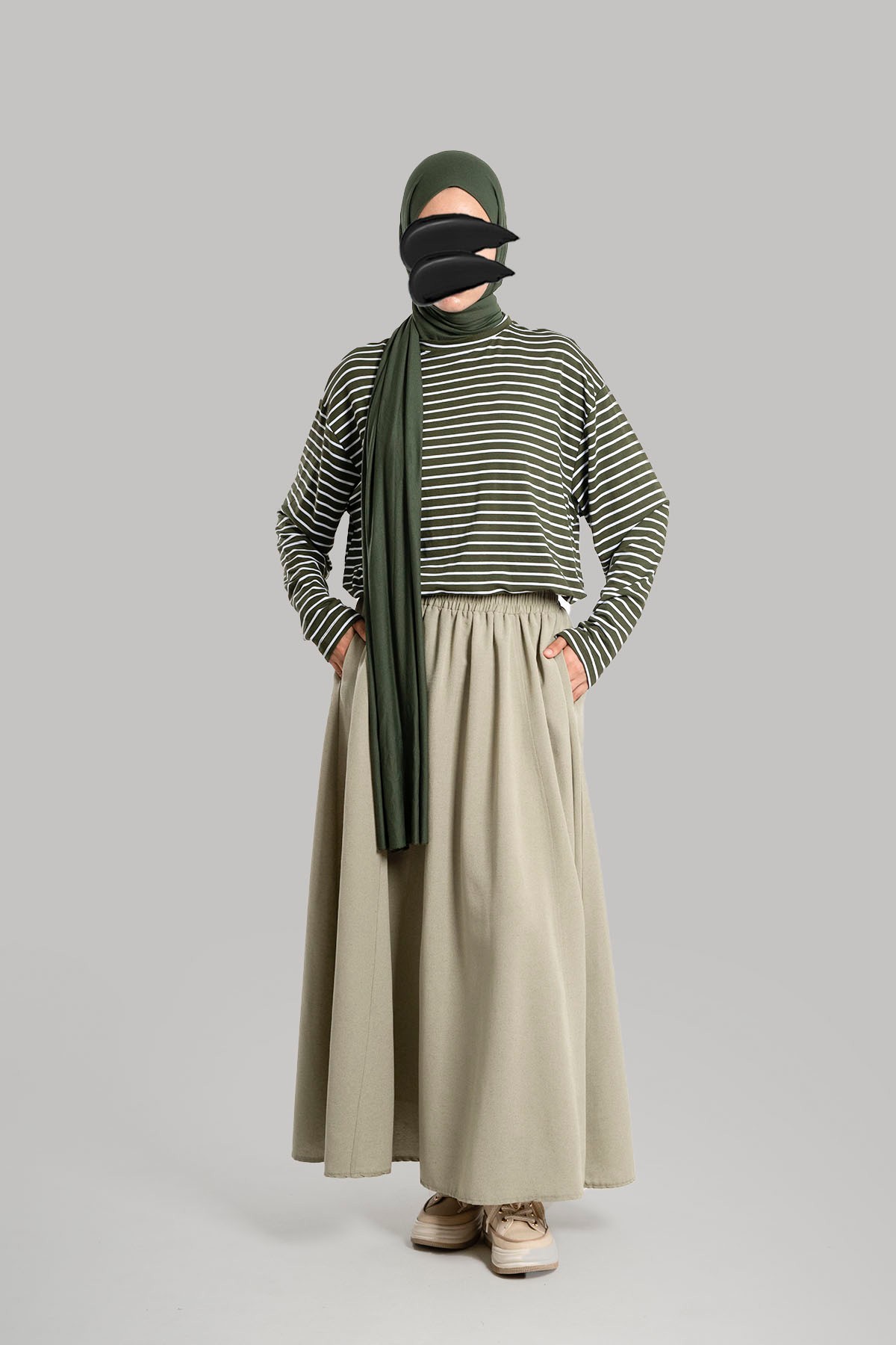 Keten Kloş Etek