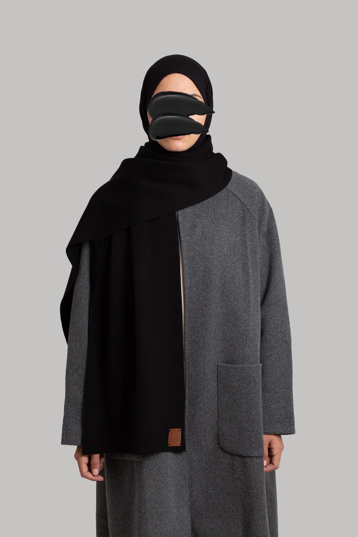 Yumuşak Dokulu Atkı - Siyah